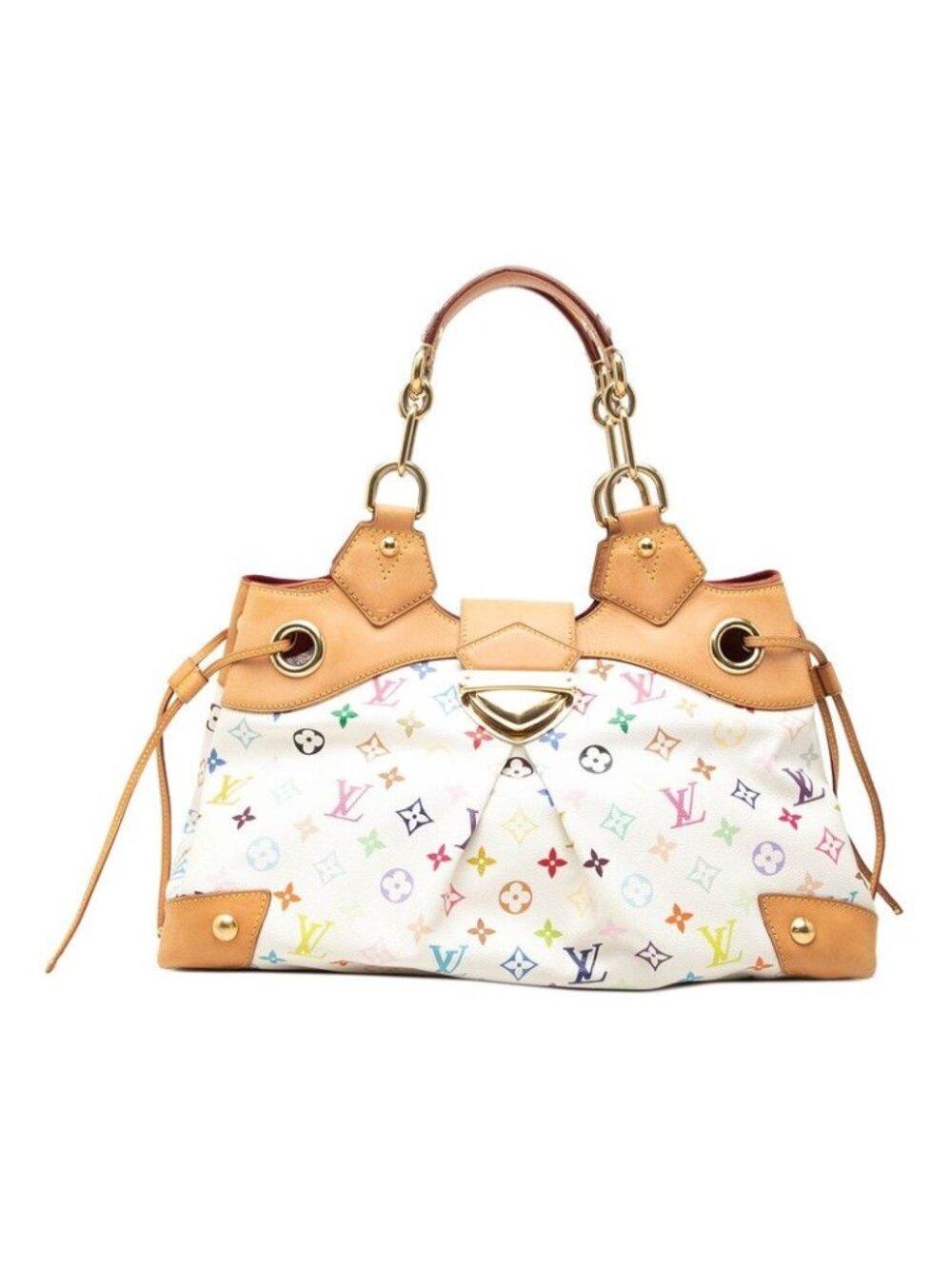 Louis Vuitton Monogram Multicolor Ursula Blanc Handbag White Beige Leather